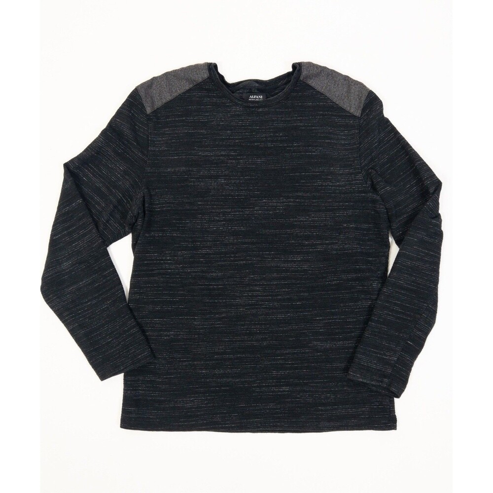 Alfani Men’s Size Medium Regular Fit Black Gray Long Sleeve Shirt